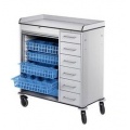 Care trolley with drawers and baskets